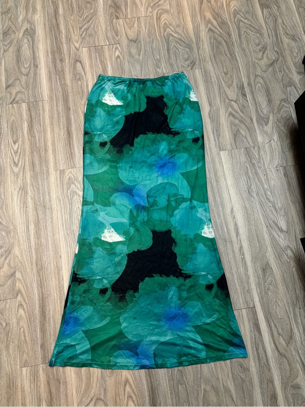 Green Floral Maxi Skirt